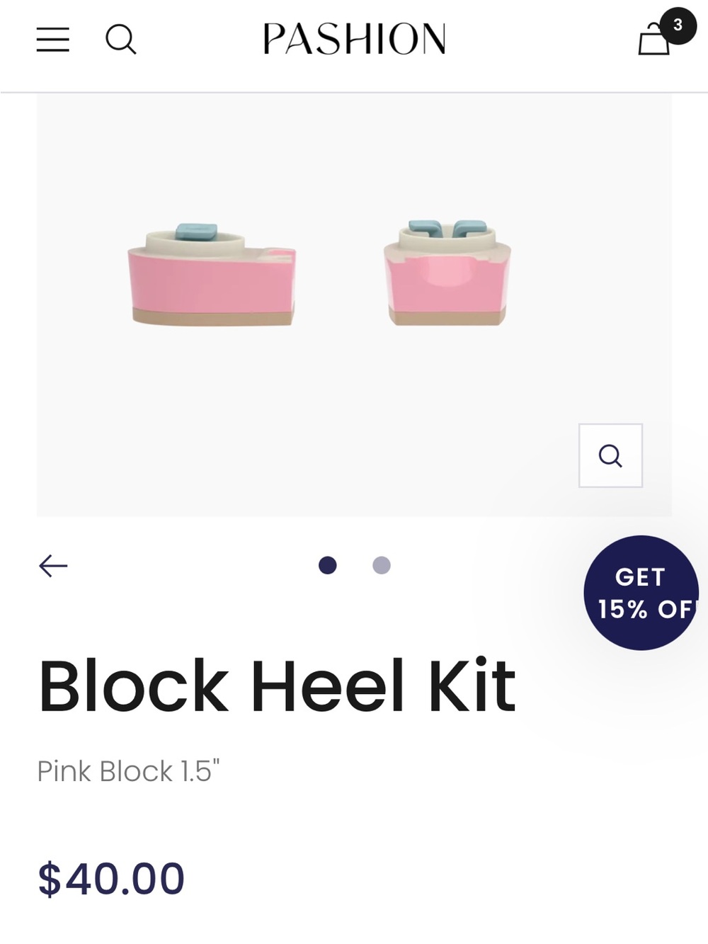 NWTs Pashion Footwear Pink 1.5” Block Heel Kit